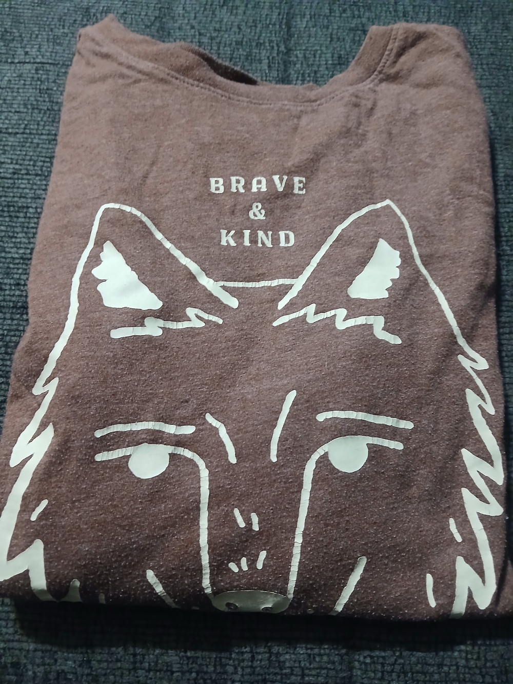 Cat & Jack Brown 'Brave & Kind' Wolf Graphic Tee